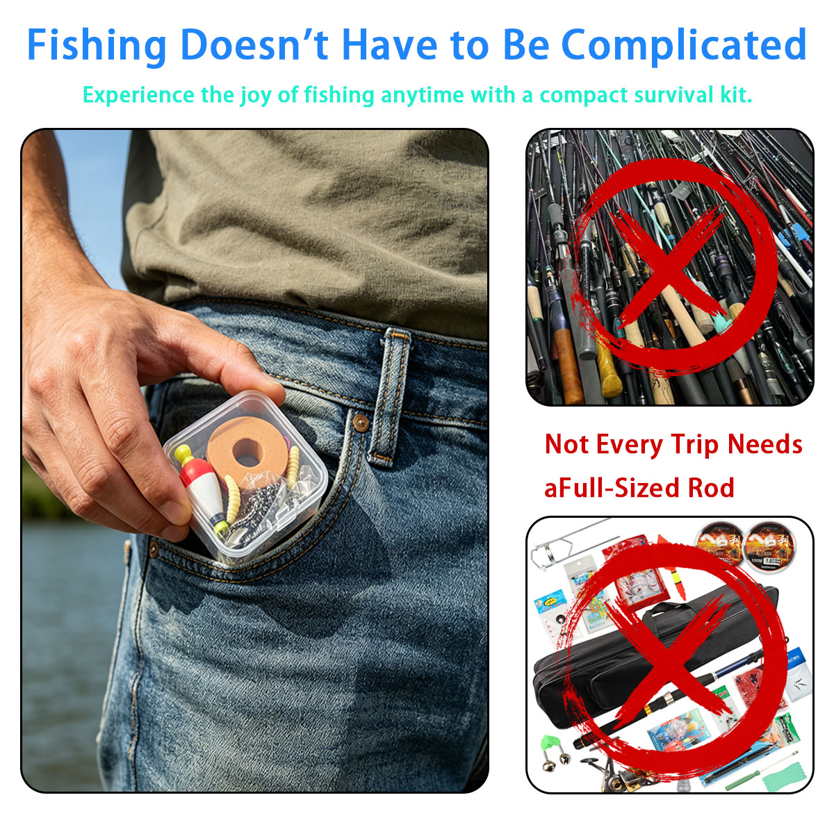 Fishing Line Box - Portable Emergency Fishing Gear Set，Portable Outdoor
