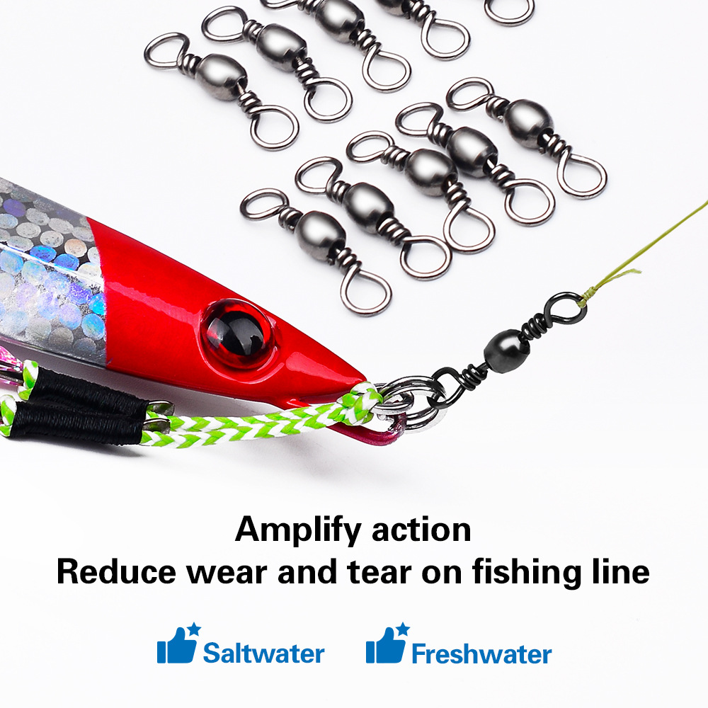 100Pcs Fishing Swivels Connect - Freshwater Line 评论和价格