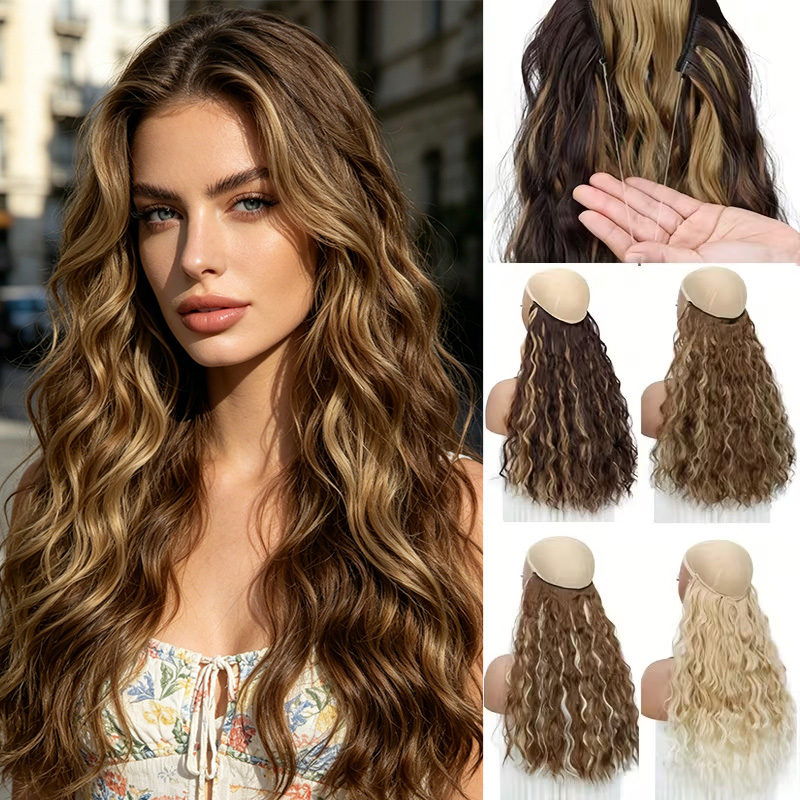 18Inch Synthetic Long Wavy Cul - Monofilament Line 评论和价格