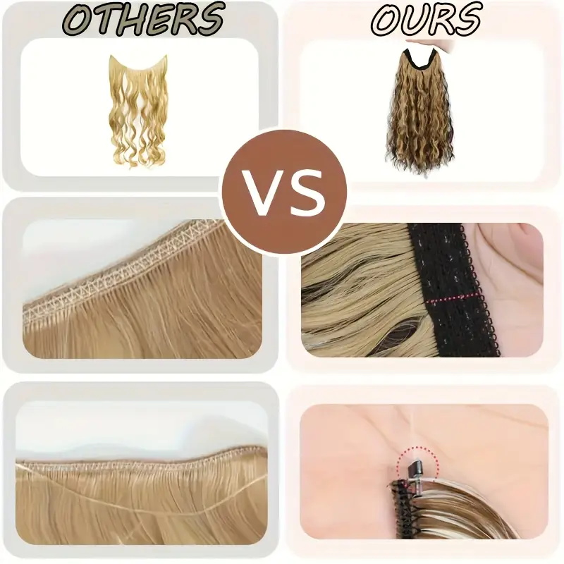 18Inch Synthetic Long Wavy Cul - Monofilament Line 评论和价格